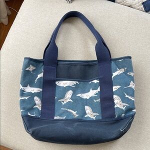 Pottery barn kids vintage Shark Print Blue Tote Bag